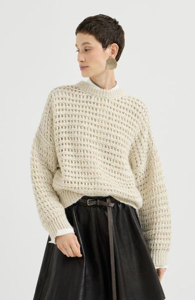 Brunello Cucinelli Dazzling soft virgin wool and cashmere net sweater