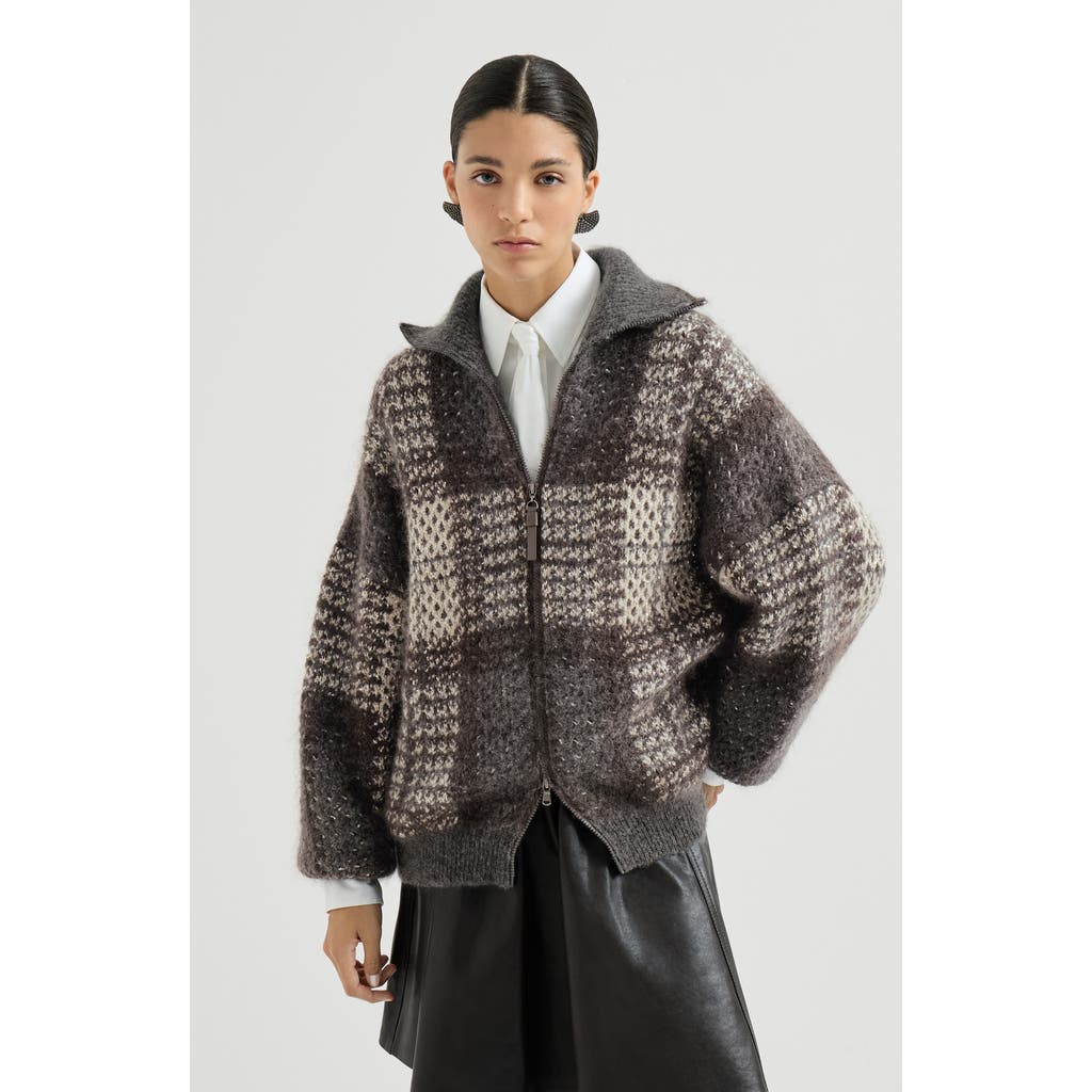 Brunello Cucinelli Brunello Cucinelli Dazzling tartan double knit outerwear jacket