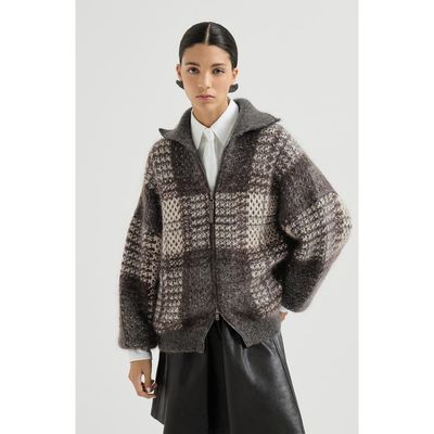 Brunello Cucinelli Brunello Cucinelli Dazzling tartan double knit outerwear jacket