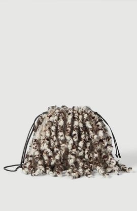 Brunello Cucinelli Brunello Cucinelli Dazzling Twist Embroidery pouch bag with precious chain