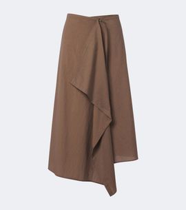 Brunello Cucinelli Brunello Cucinelli Draped cotton-blend wrap skirt
