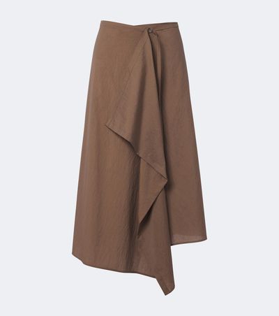 Brunello Cucinelli Brunello Cucinelli Draped cotton-blend wrap skirt