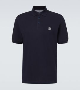 Brunello Cucinelli Brunello Cucinelli Embroidered cotton piqué polo shirt