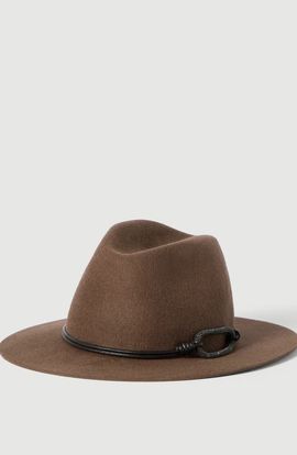 Brunello Cucinelli Brunello Cucinelli Felt fedora with leather and monili band