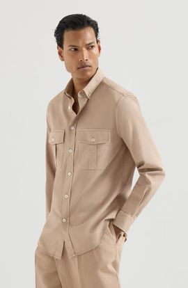 Brunello Cucinelli Brunello Cucinelli Garment-dyed cotton and linen shirt