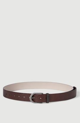 Brunello Cucinelli Brunello Cucinelli Glossy hammered calfskin belt with monili
