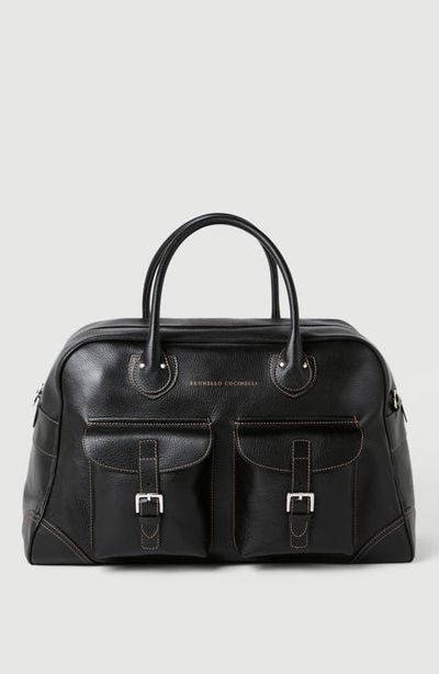 Brunello Cucinelli Brunello Cucinelli Grained calfskin weekender bag