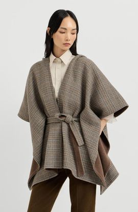 Brunello Cucinelli Brunello Cucinelli Hand-crafted reversible hooded poncho