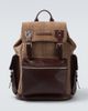 Brunello Cucinelli Brunello Cucinelli Herringbone leather-trimmed backpack - 1