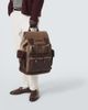 Brunello Cucinelli Brunello Cucinelli Herringbone leather-trimmed backpack - 3