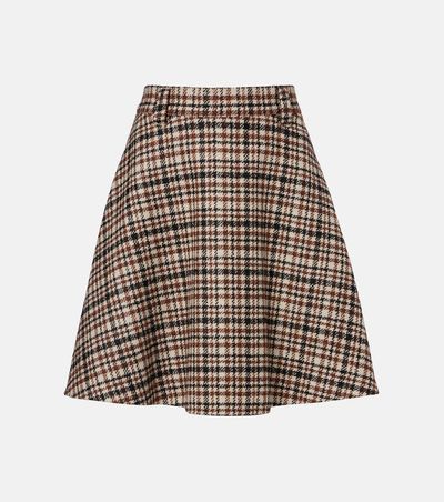 Brunello Cucinelli Brunello Cucinelli Houndstooth wool and alpaca-blend miniskirt