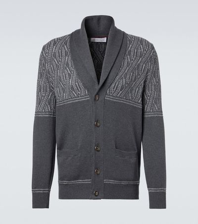 Brunello Cucinelli Brunello Cucinelli Intarsia cotton cardigan