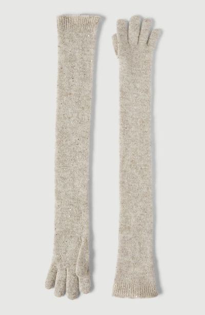 Brunello Cucinelli Brunello Cucinelli Lace flowers knit long gloves