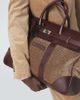 Brunello Cucinelli Brunello Cucinelli Leather-trimmed herringbone duffel bag - 3