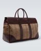 Brunello Cucinelli Brunello Cucinelli Leather-trimmed herringbone duffel bag - 5