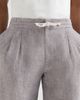 Brunello Cucinelli Brunello Cucinelli Linen and hemp diagonal Bermuda shorts with drawstring and double pleats - 4