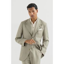Brunello Cucinelli Brunello Cucinelli Linen micro chevron unlined blazer
