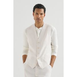 Brunello Cucinelli Brunello Cucinelli Linen micro chevron waistcoat