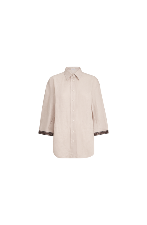 Brunello Cucinelli Brunello Cucinelli Linen shirt with dazzling cuffs