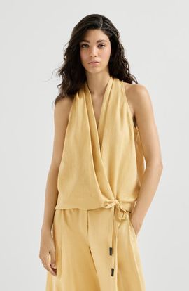 Brunello Cucinelli Brunello Cucinelli Linen wrap effect vest