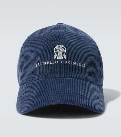 Brunello Cucinelli Brunello Cucinelli Logo cotton-blend corduroy baseball cap