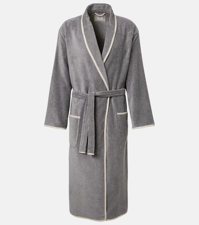 Brunello Cucinelli Brunello Cucinelli Logo linen-trimmed cotton terry bathrobe