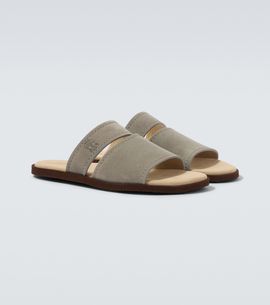 Brunello Cucinelli Brunello Cucinelli Logo suede sandals