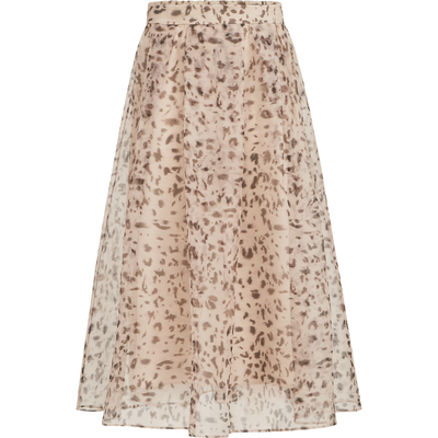Brunello Cucinelli Brunello Cucinelli Lynx print silk organza pleated skirt