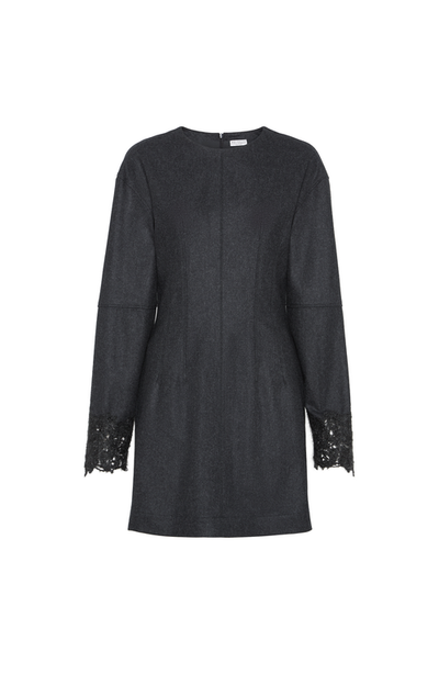 Brunello Cucinelli Mini dress with wispy lace cuffs