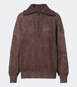 Brunello Cucinelli Brunello Cucinelli Mohair and wool-blend half-zip sweater
