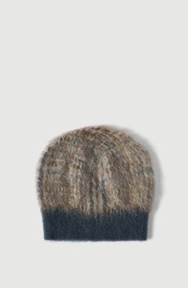 Brunello Cucinelli Brunello Cucinelli Mohair and would Prince of Wales double knit beanie