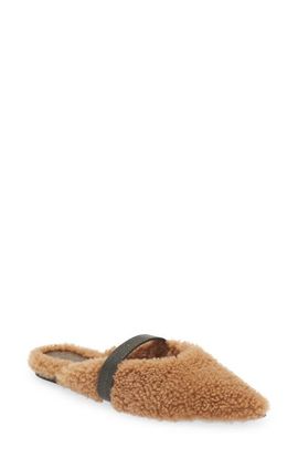 Brunello Cucinelli Brunello Cucinelli Monili Beaded Genuine Shearling Slide