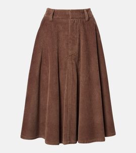 Brunello Cucinelli Brunello Cucinelli Monili cotton corduroy midi skirt
