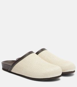 Brunello Cucinelli Brunello Cucinelli Monili leather-trimmed mules