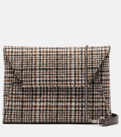 Brunello Cucinelli Brunello Cucinelli Monili Mini plaid clutch
