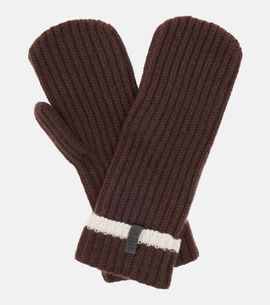 Brunello Cucinelli Brunello Cucinelli Monili ribbed-knit cashmere mittens