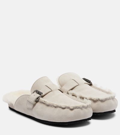 Brunello Cucinelli Brunello Cucinelli Shearling-lined suede slippers