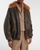 Brunello Cucinelli Brunello Cucinelli Monili shearling-trimmed leather blouson jacket - 2