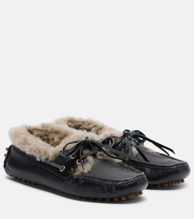 Brunello Cucinelli Brunello Cucinelli Monili shearling boat shoes