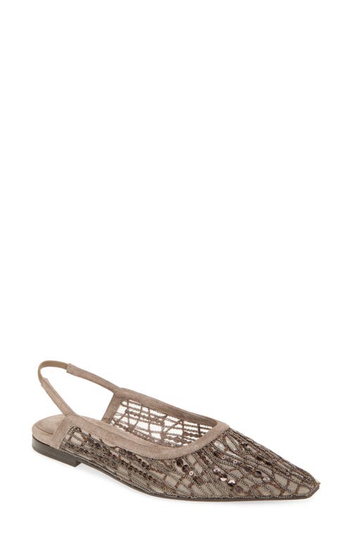 Brunello Cucinelli Brunello Cucinelli Monili Slingback Pointed Toe Flat