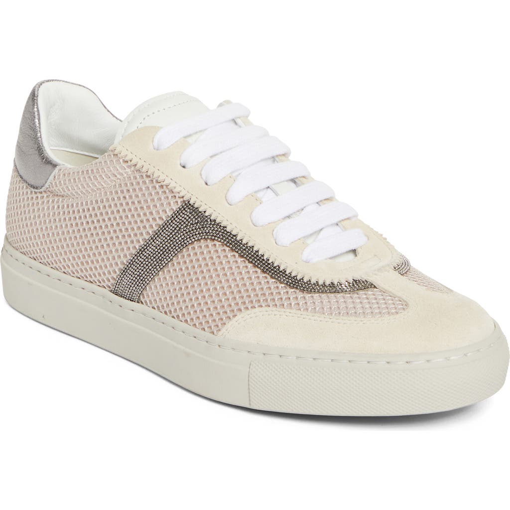 Brunello Cucinelli Brunello Cucinelli Monili Trim Mixed Media Low Top Sneaker