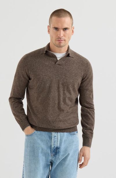 Brunello Cucinelli Brunello Cucinelli Mouliné cashmere knit polo