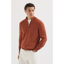 Brunello Cucinelli Brunello Cucinelli Mouliné cashmere sweater with half zip