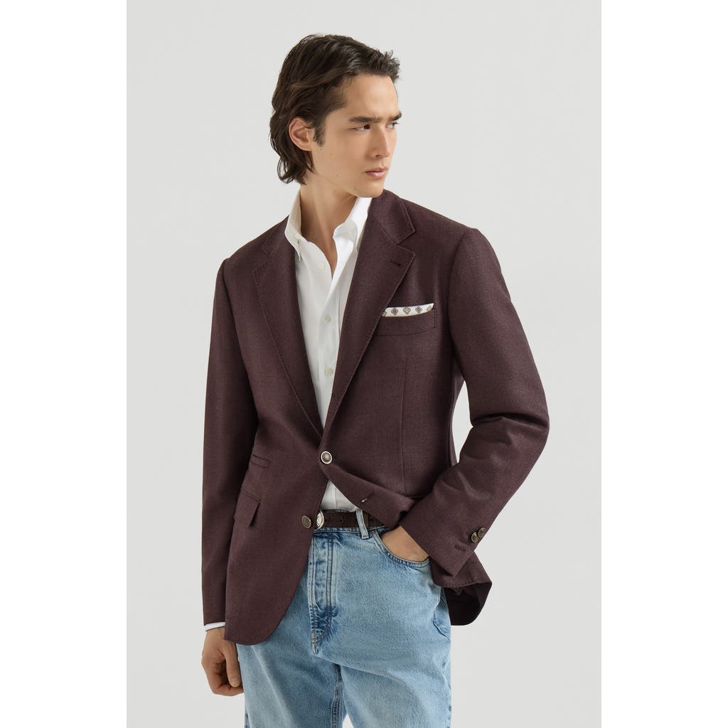 Brunello Cucinelli Brunello Cucinelli Mouliné virgin wool twill deconstructed blazer