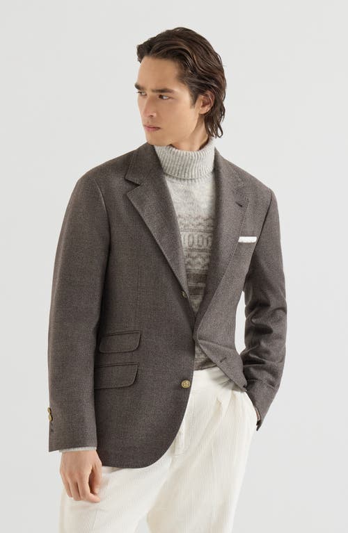 Brunello Cucinelli Brunello Cucinelli Mouliné virgin wool twill deconstructed Cavallo blazer