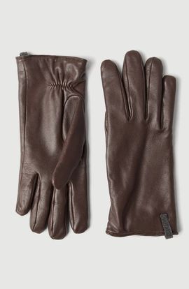 Brunello Cucinelli Brunello Cucinelli Nappa leather gloves with monili