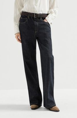 Brunello Cucinelli Brunello Cucinelli No-fade denim contemporary trousers with monili