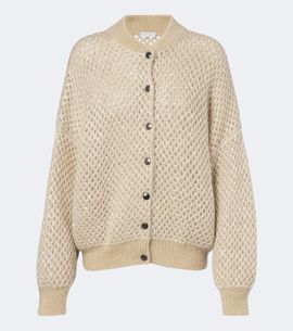 Brunello Cucinelli Brunello Cucinelli Open-knit mohair-blend cardigan
