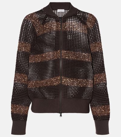Brunello Cucinelli Brunello Cucinelli Open-knit sequined cotton cardigan