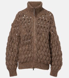 Brunello Cucinelli Brunello Cucinelli Open-knit sequined mohair and wool-blend cardigan